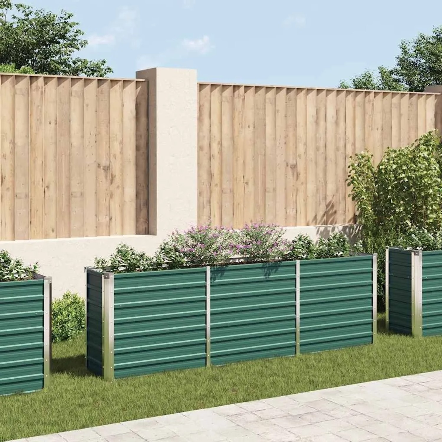 Furnicato Garten-hochbeet Verzinkter Stahl 240×40×77 Cm Grün