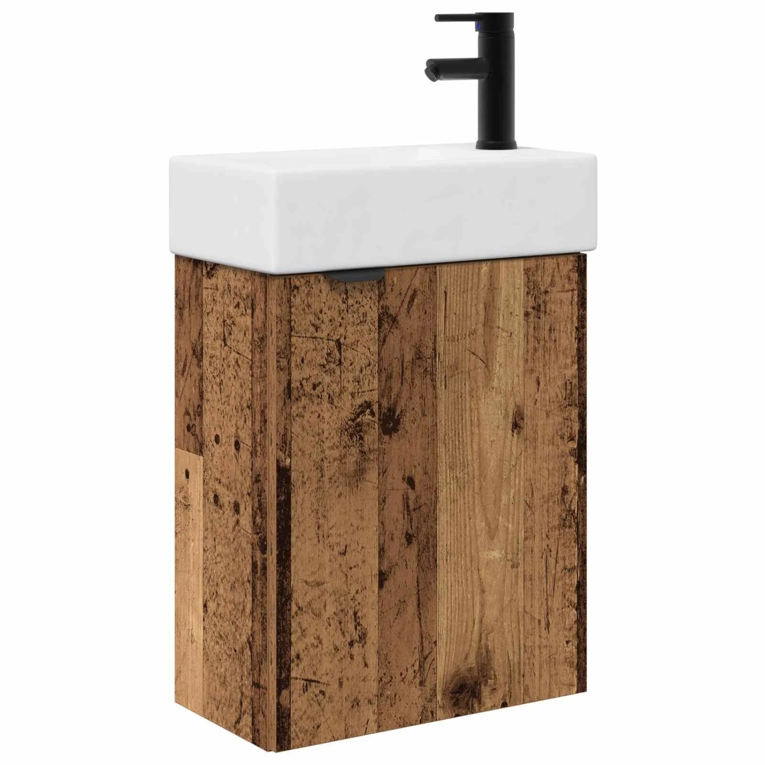 vidaXL Badezimmer Waschtischunterschrank mit Wasserhahn Altholz 889439
