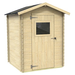 Holzhaus Bh16 Sibilla, 146x130 cm, mit Fenster und Satteldach. Ideal als Gartenhaus oder Gerätehaus.