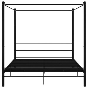 Schwarzes vidaXL Himmelbett aus Metall, 200x200 cm, für Schlafzimmer.