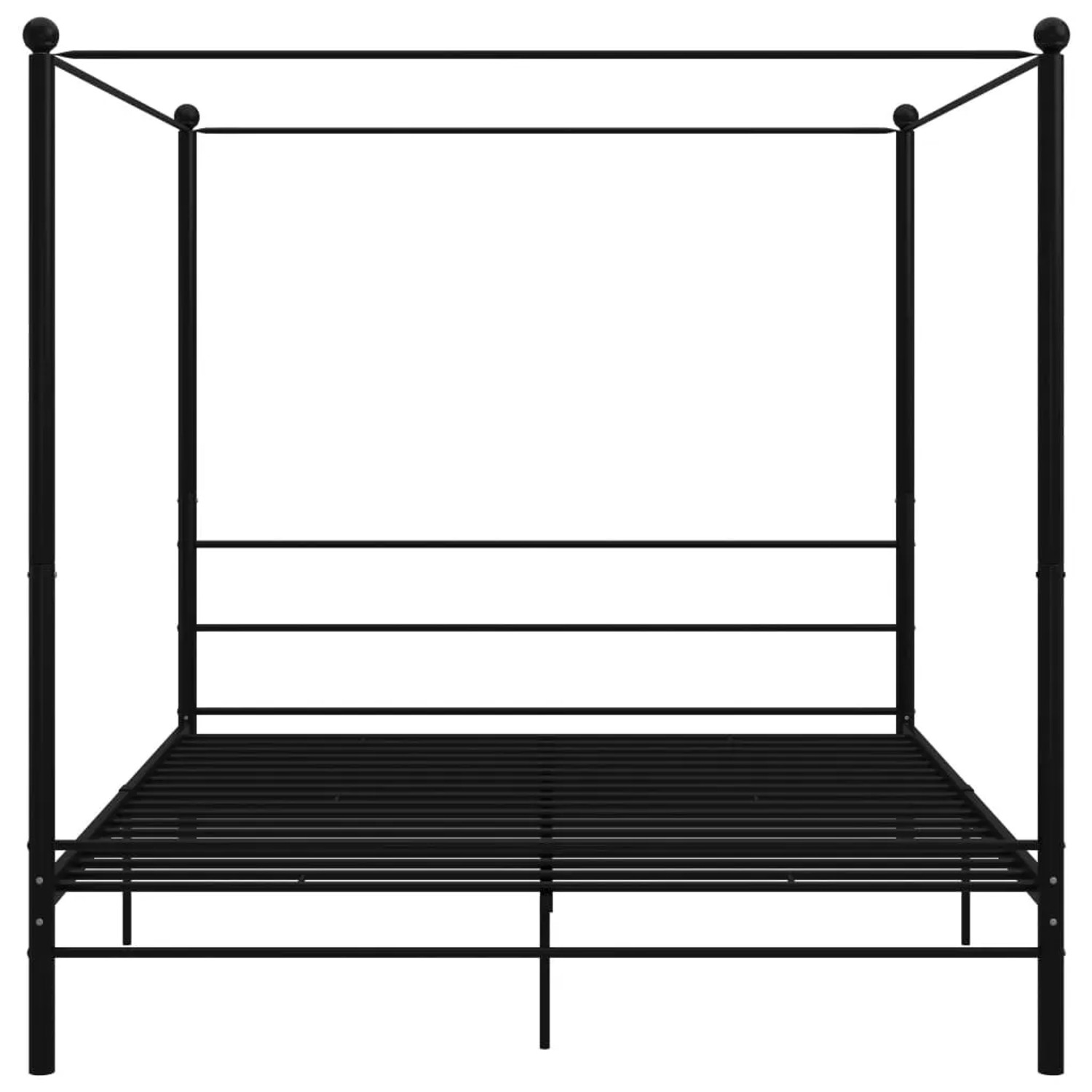 Schwarzes vidaXL Himmelbett aus Metall, 200x200 cm, für Schlafzimmer.