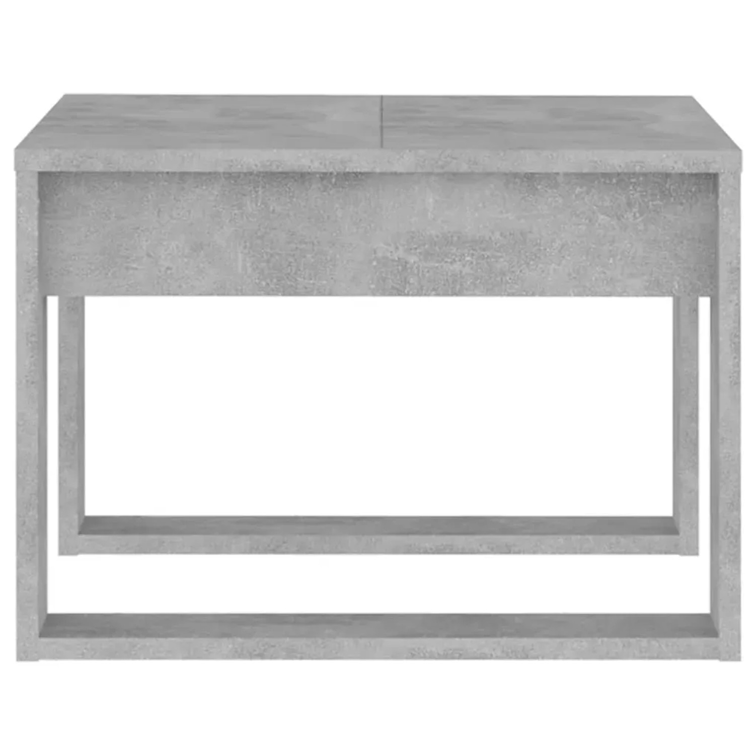 Moderner, betongrauer Beistelltisch (50x50x35 cm) aus Holzwerkstoff für Wohnzimmer.