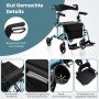 Costway Rollator Faltbar & Leicht Gehhilfe 6-Fach Höhenverstellbar Blau_4