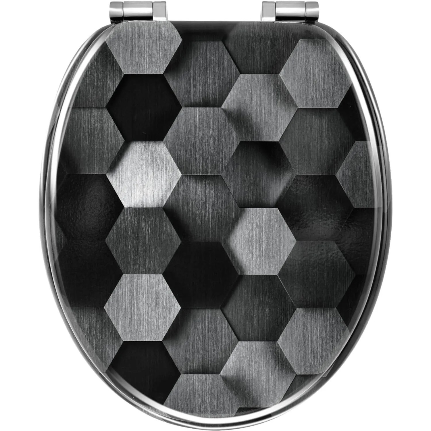WOLTU WC-Sitz mit Absenkautomatik MDF Holzkern Softclose Scharnier Oval