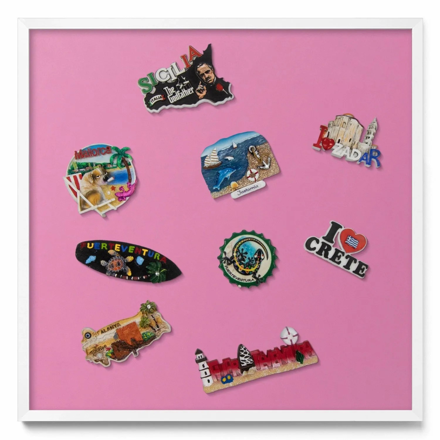 Tulup Magnettafel Gerahmte Magnettafel für Urlaubserinnerungen Farbe Rosa 5 günstig online kaufen