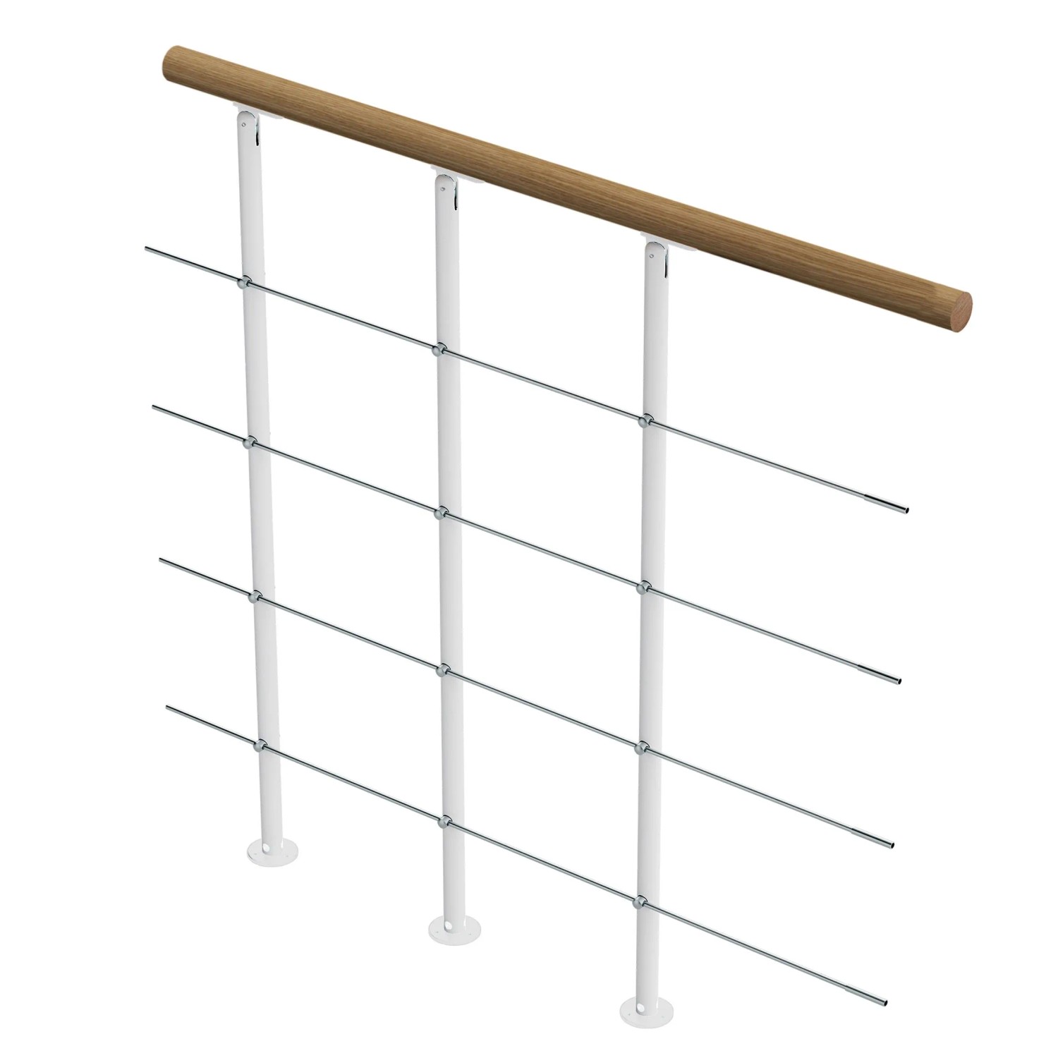 Dolle Brüstungsgeländer Boston Ergänzungsset 100 cm Weiß Handlauf Eiche FSC günstig online kaufen