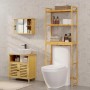 EUGAD Bambus Toilettenregal mit 3 Ablagen über WC. Bietet Stauraum für Handtücher und Badartikel. Naturfarben.