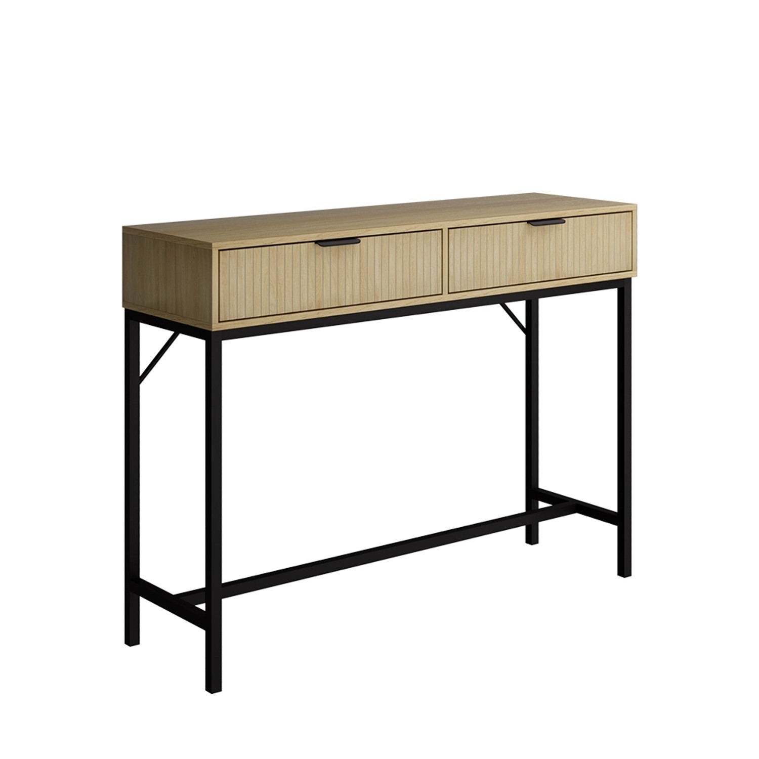 Vicco Schminktisch Lennox Eiche/Schwarz 100 x 75 cm mit 2 Schubladen