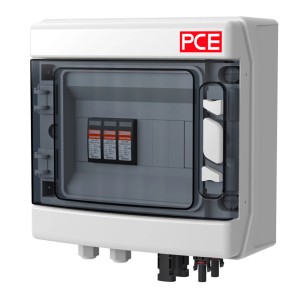 PCE Kleinverteiler PV-Box Sol-Line DC1-MC-TYP 1+2 IP66, Aufputzverteiler mit transparentem Fenster.