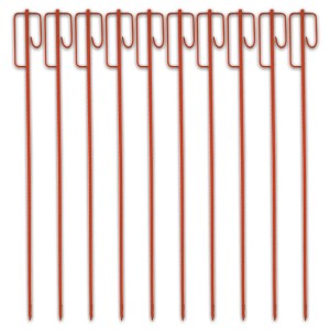 10 rote XXL Absperrleinenhalter, ca. 1,5m, für Absperrband oder Fangzaun.