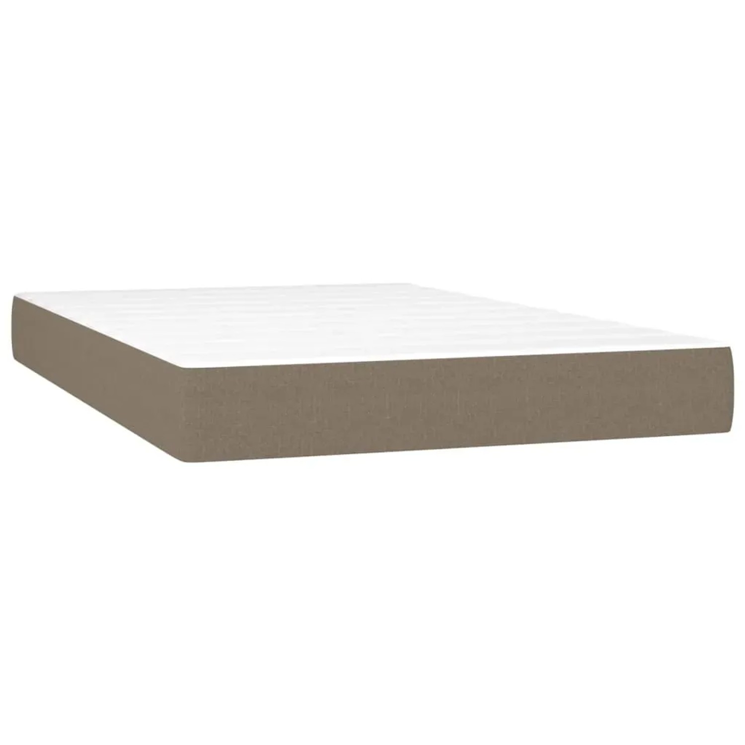 Boxspringbett Matratze, taupe/weiß, 120x200 cm. Stoffbezug, Taschenfederkern. Für erholsamen Schlaf.