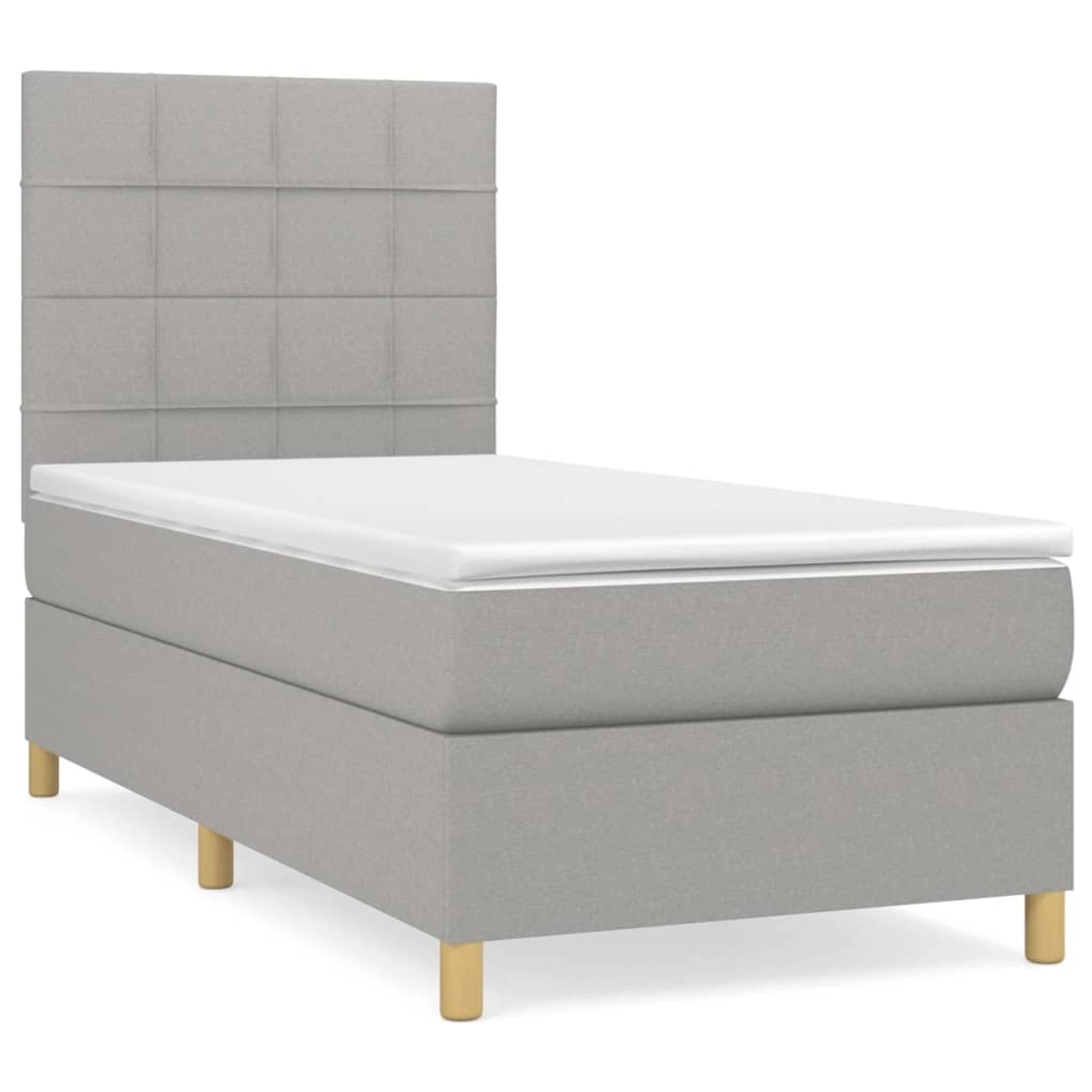 vidaXL Boxspringbett mit Matratze Hellgrau 90x190 cm Stoff1378602 günstig online kaufen