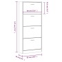 vidaXL Schuhschrank Räuchereiche, 4 Klappen, 63x24x147 cm. Moderner Schuhkipper für Flur.