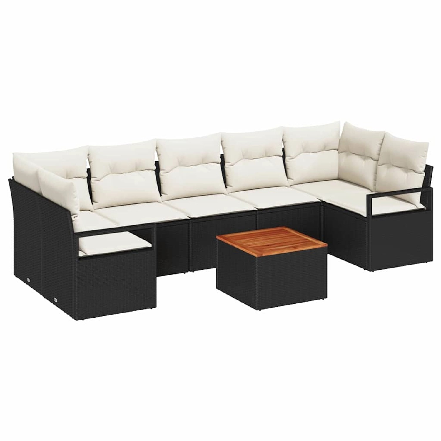vidaXL Garten-Sofa-Set mit Kissen 8-Tlg Schwarz Poly Rattan 3347670 günstig online kaufen
