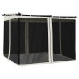 Cremefarbener vidaXL Pavillon 3x3 m mit Netzwänden aus Stahl für den Garten.