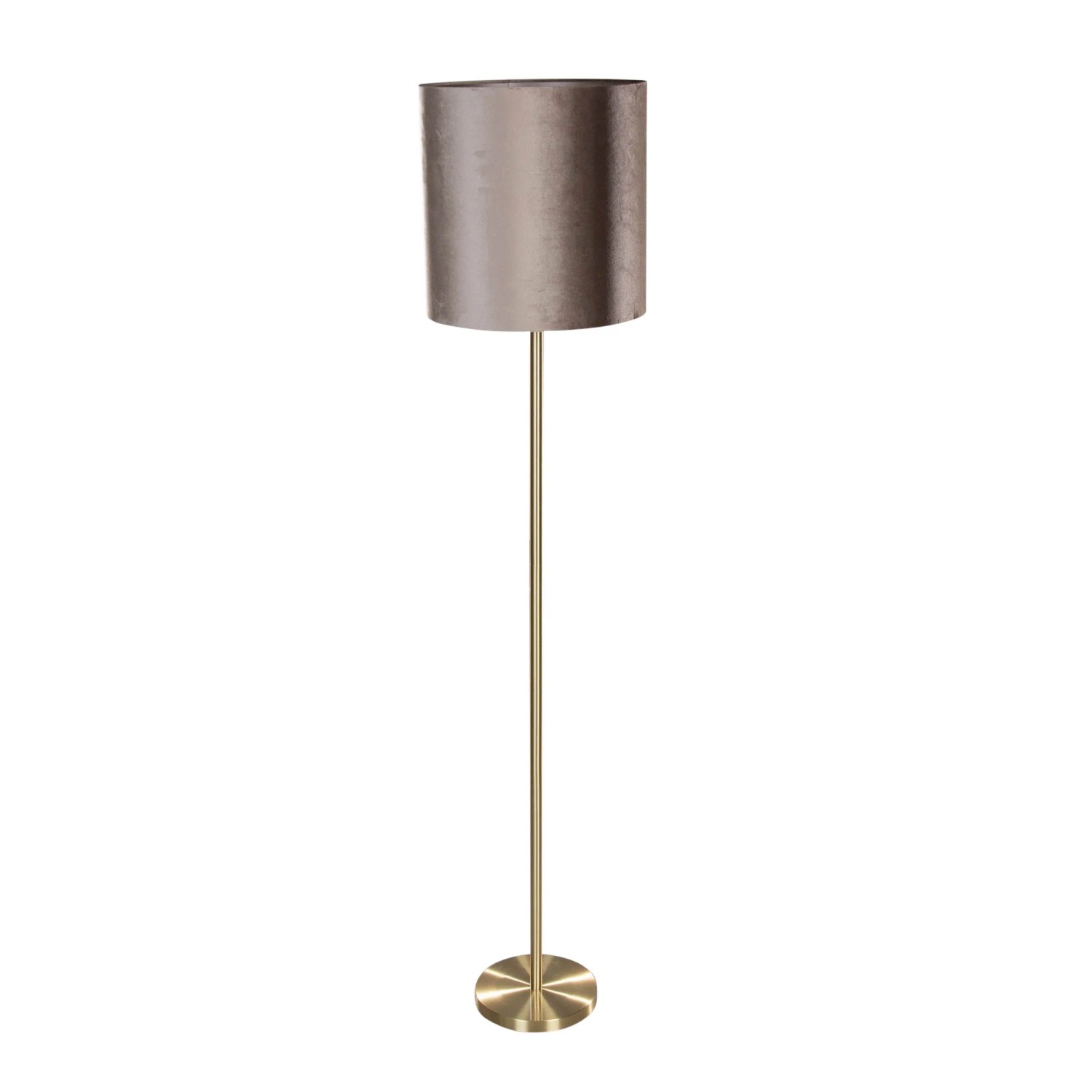 QAZQA Stehleuchte Messing mit Samtschirm Taupe 50cm Simplo