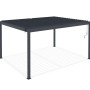 Freistehende, graue Cazeboo Piana Bioklimatische Pergola 4x3m aus Aluminium mit Stahl Lamellen.