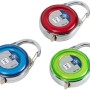 LUX Mini-Maßband 2 m in Rot, Blau und Grün mit Gürtelclip.