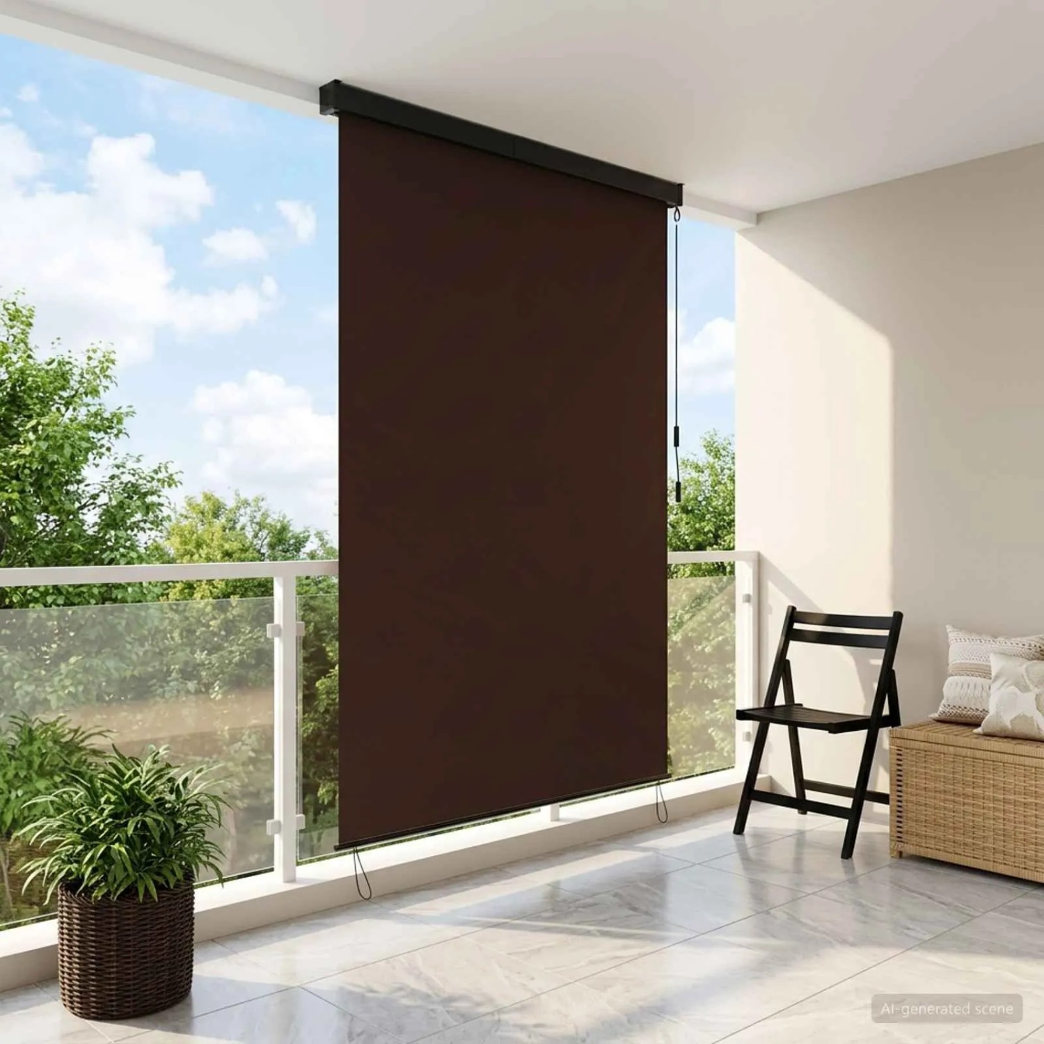 vidaXL Rollo Braun 60 x 250 cm Stoff und Aluminium 42037168