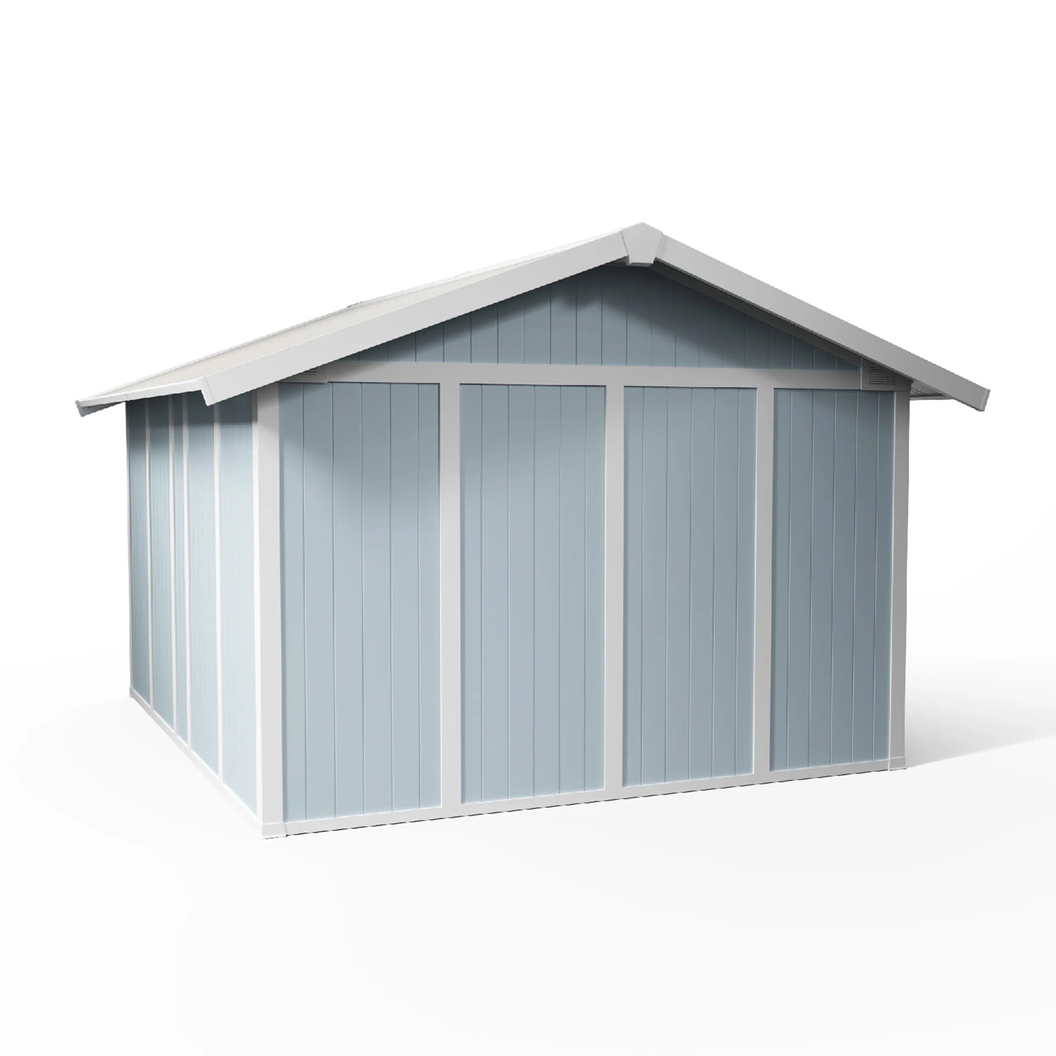 Grosfillex Gerätehaus Utility 11, graublau, 11 m², aus Kunststoff.