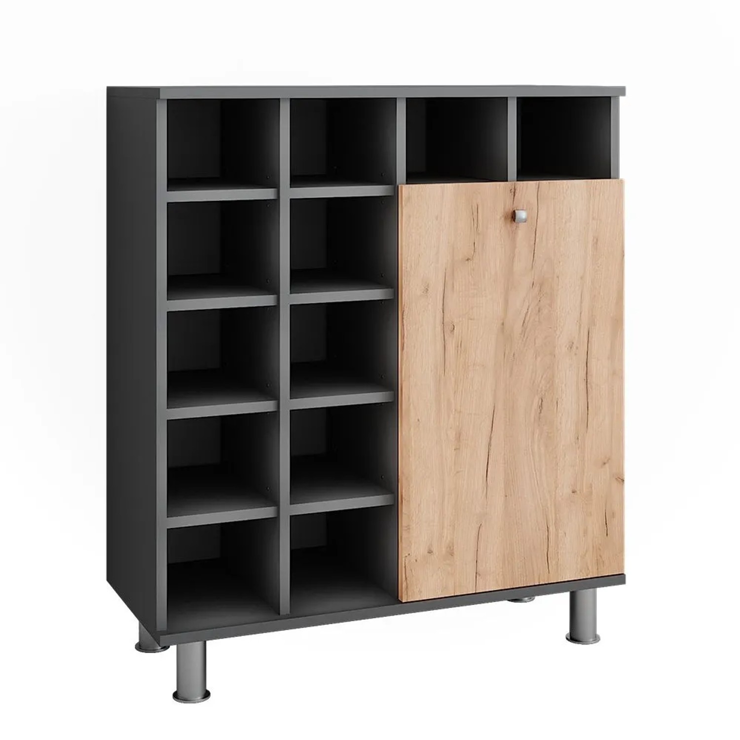 Vicco Wäscheschrank Fynn Anthrazit Goldkraft Eiche 78 x 92