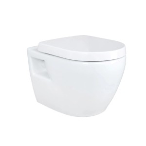 Weißes Belvit Wand-WC Dusch-WC Komplettset mit Bidet Funktion und Softclose Deckel.
