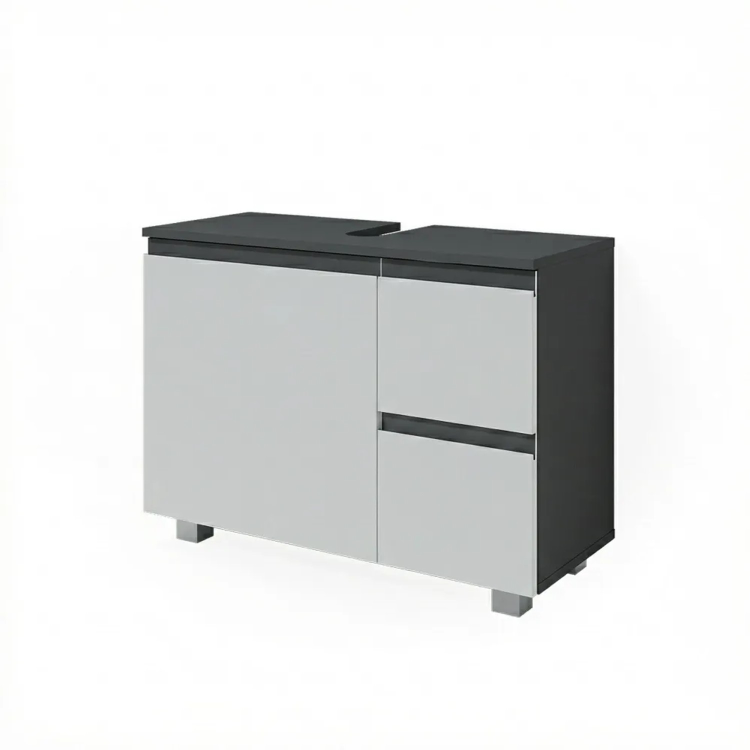 Vicco Waschbeckenunterschrank J-Shape Anthrazit Weiß 80 x 61