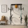 Relaxdays Fahrrad Wandhalterung mit Schiene Stahl Aluminium Kunststoff Schwarz Für 4 Fahrräder und 4 Helme 10 cm x 40,5 cm_2