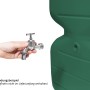 Garantia Gartentank Cubus 1000 l, dunkelgrün, mit Wasserhahn (nicht enthalten) als Anwendungsbeispiel.