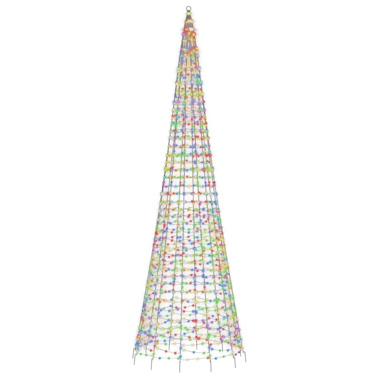 vidaXL LED-Weihnachtsbaum für Fahnenmast 1534 LEDs Mehrfarbig 500 cm 358118