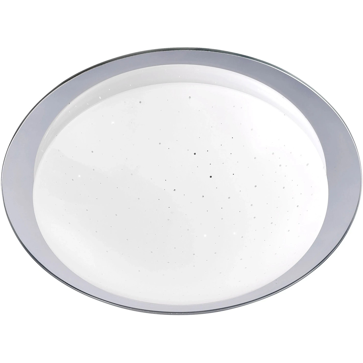 LED-Deckenleuchte Skyler Chrom, Ø 38cm, mit Sternenhimmel-Optik für stimmungsvolles Licht.
