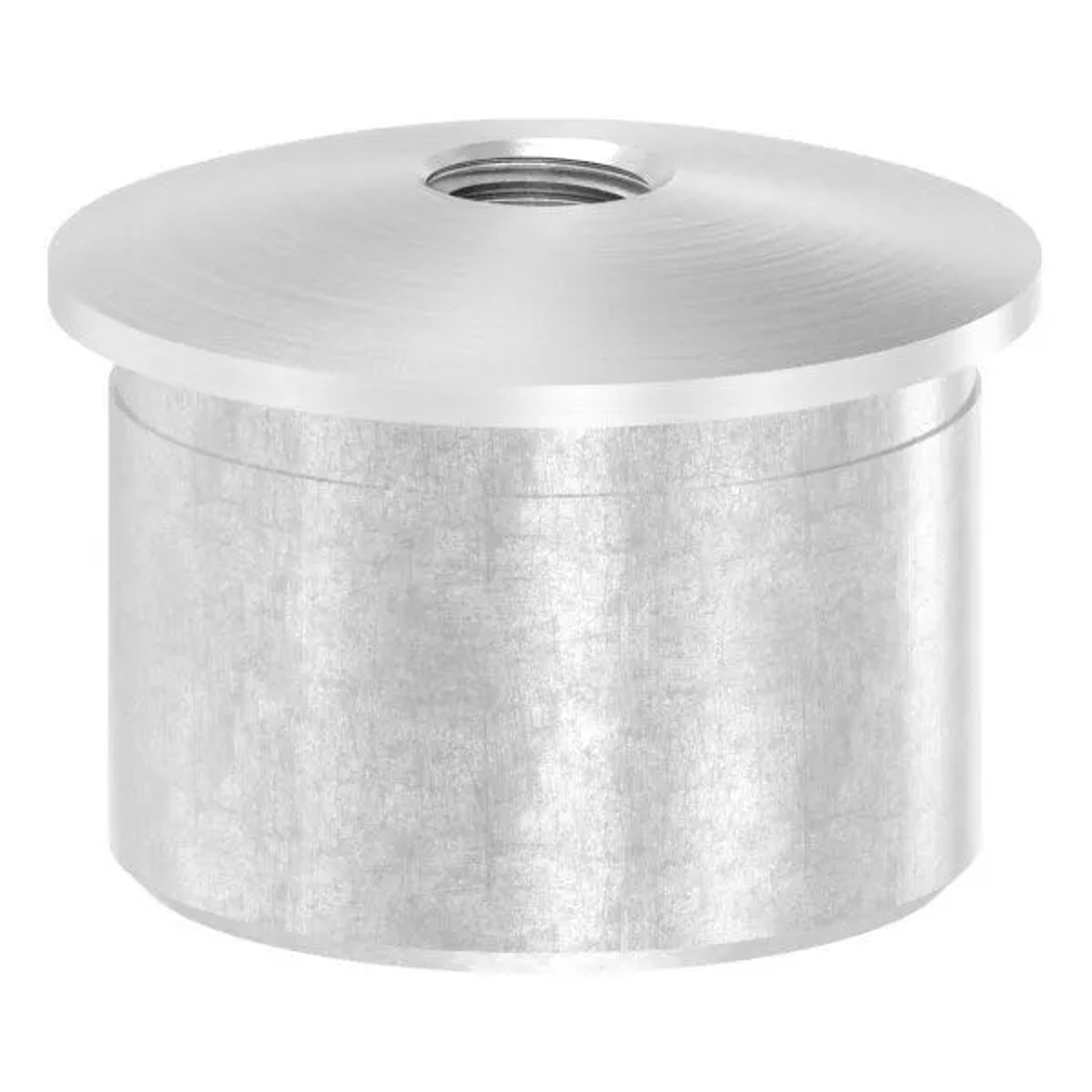FeNau Endkappe Edelstahl V2A Ø 33,7 X 2,0 mm Mit M8 Gewinde Zum Kleben Leicht Gewölbt