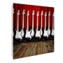 Großer, weißer Schlüsselkasten mit Gitarren-Motiv, beschreibbarer Glastür und 50 Haken.