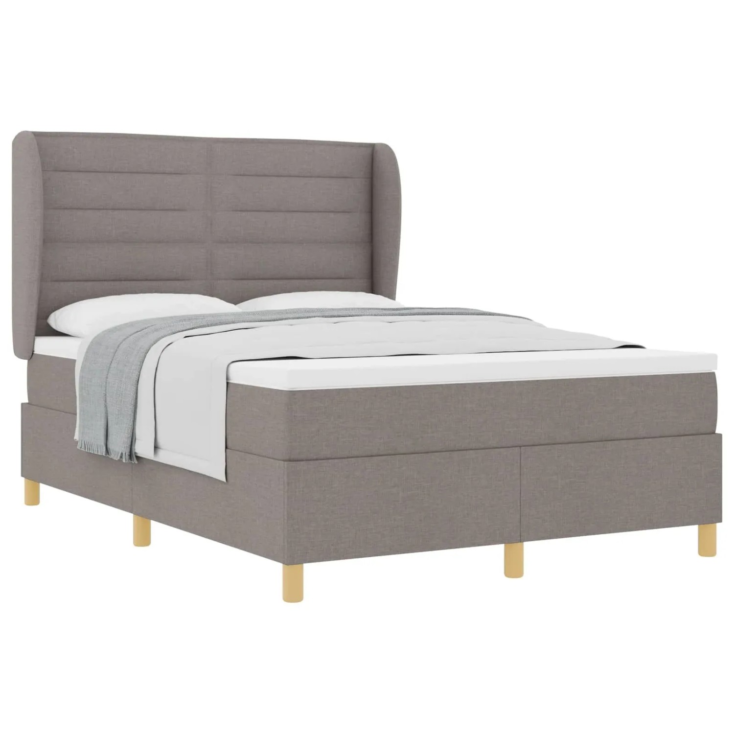 vidaXL Boxspringbett mit Matratze Dunkelgrau 90x190 cm Taupe 3340687