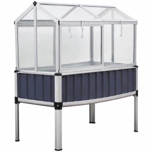 TTL GARDEN Hochbeet Gewächshaus SUPERIOR mit Frühbeetaufsatz, Metall, 128x114x60 cm.