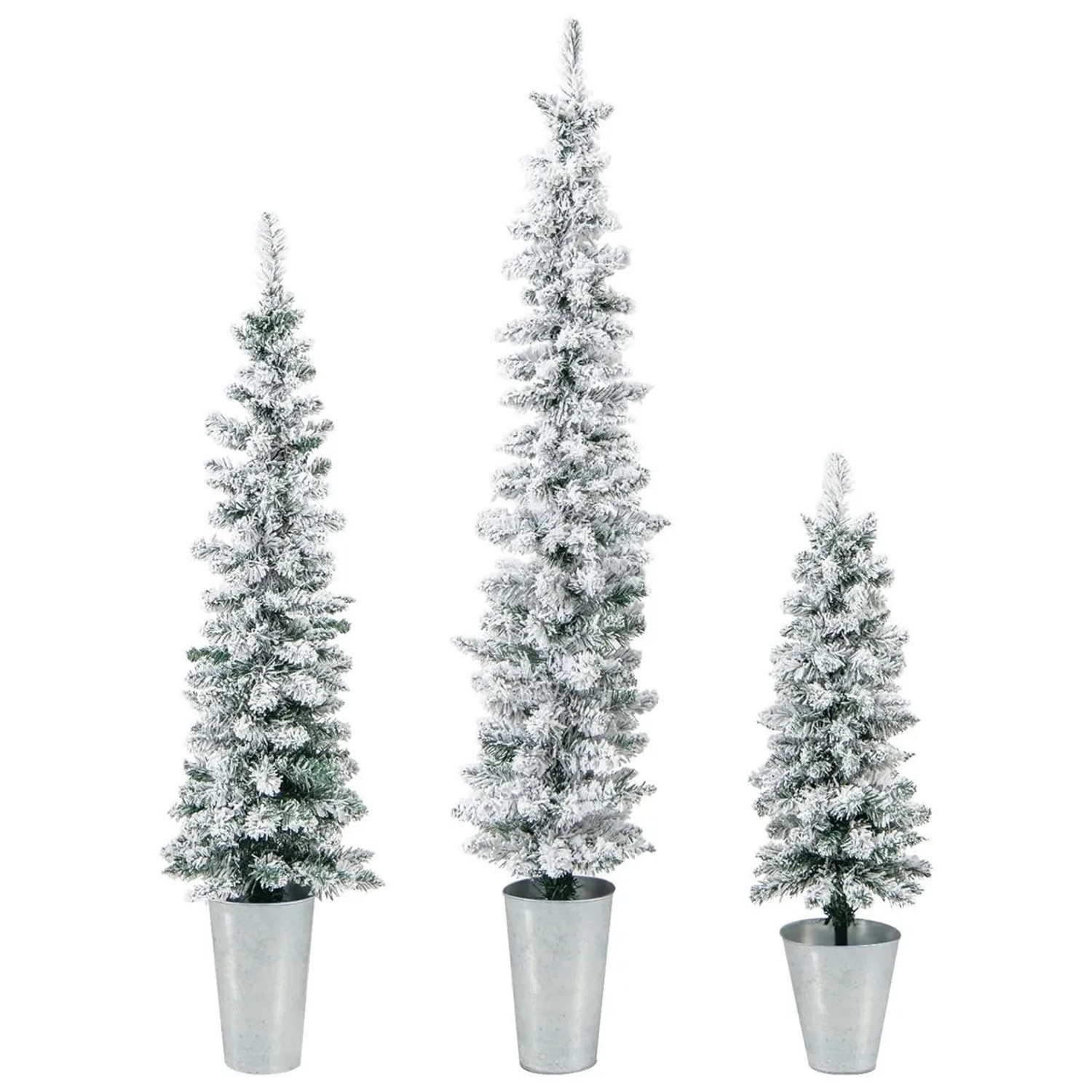 Costway 3er Weihnachtsbaum Künstlich Grün und Weiß 90 & 120 & 150 cm