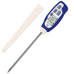 PCE Instruments Einstichthermometer ST 1 mit Edelstahlfühler und Schutzhülle.