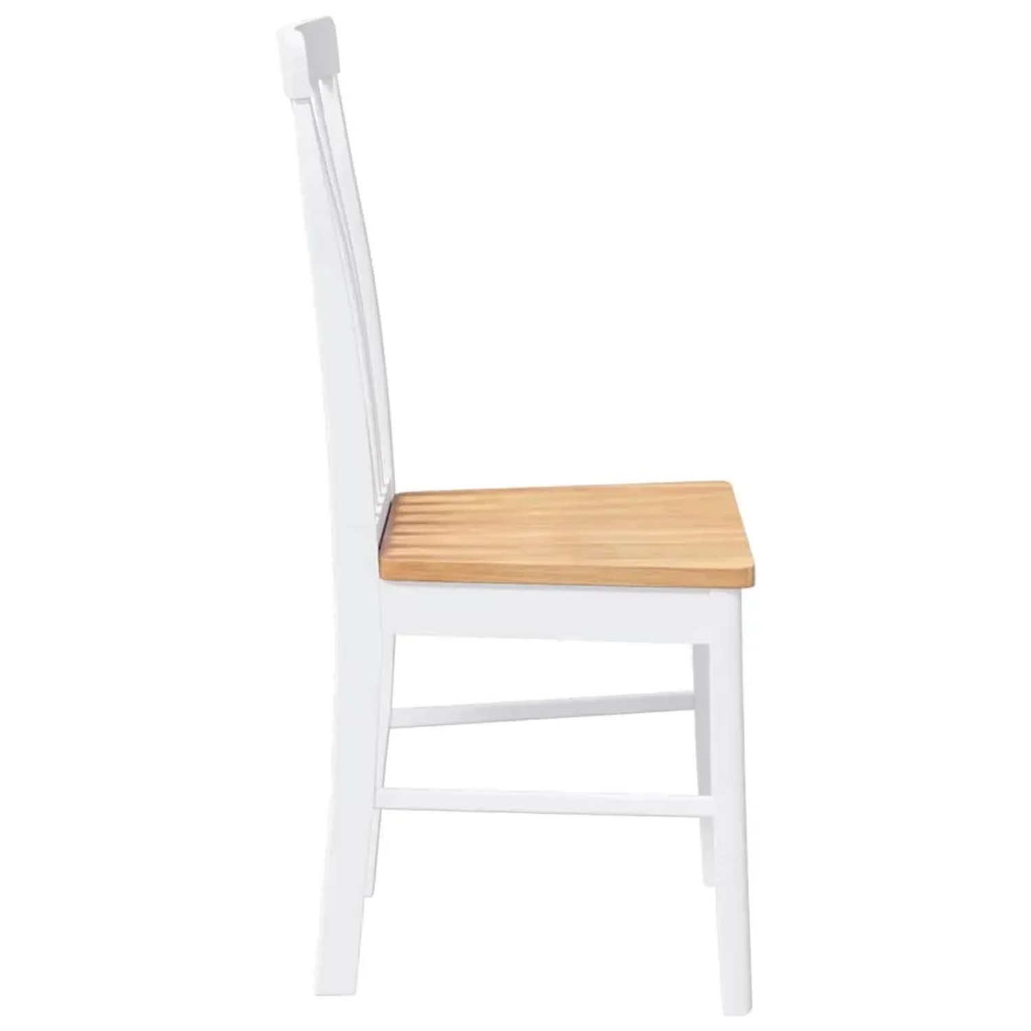 vidaXL Esszimmerstühle 2 Stk Weiß Massivholz Gummibaum 4102504_6