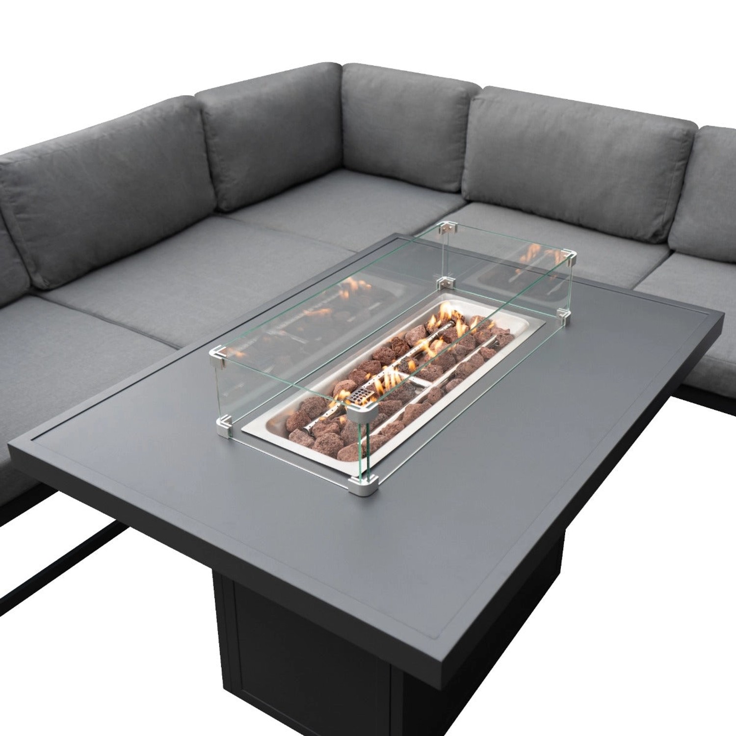 Monstershop Modulares Gartenlounge Set mit integrierter Feuerstelle günstig online kaufen
