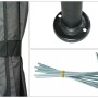 Details der MCW Pergola J63 Anthrazit: Seitenwand, Bodenbefestigung und Standfuß.