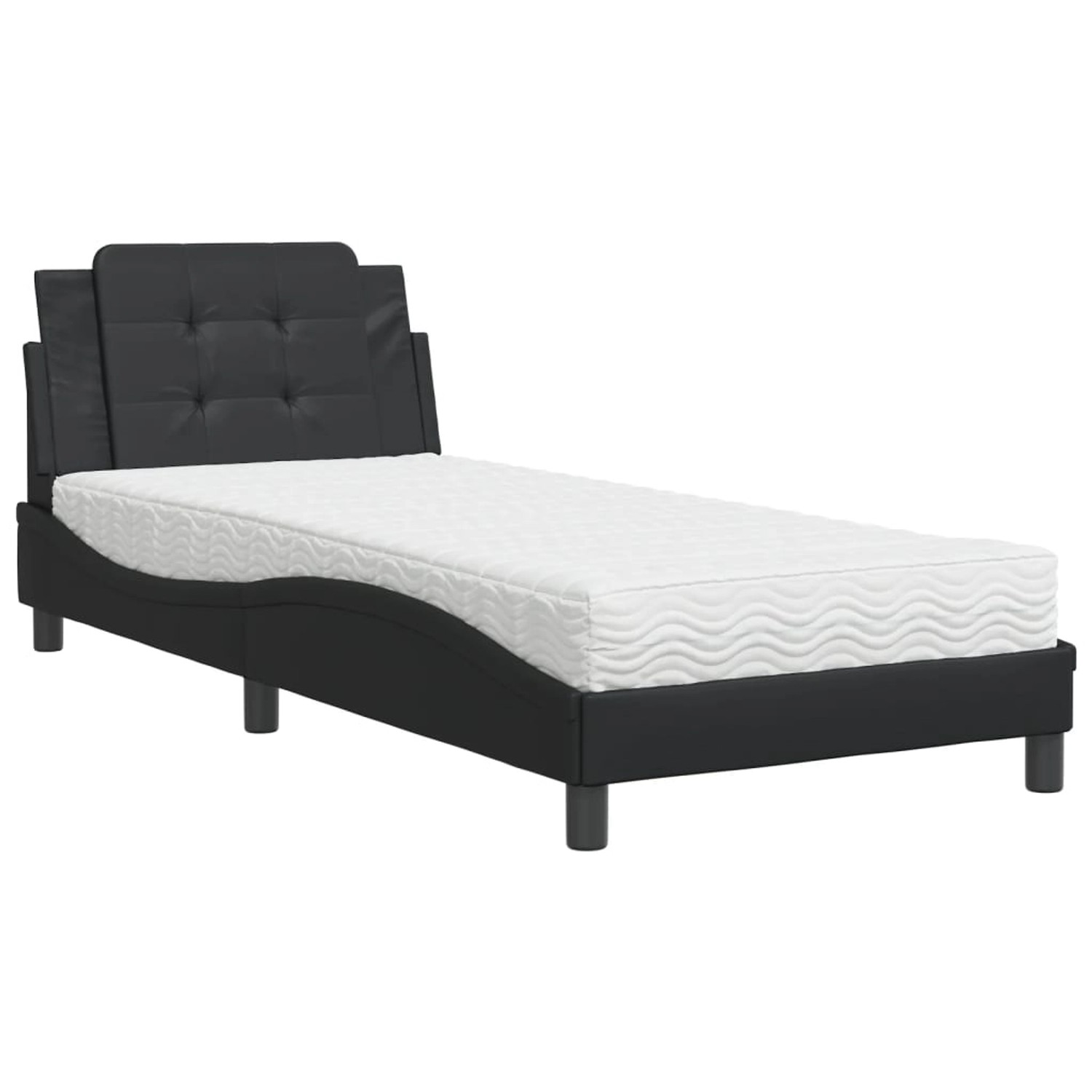 vidaXL Bettgestell ohne Matratze Zadar Schwarz 90x200 cm Kunstleder 3208838 günstig online kaufen