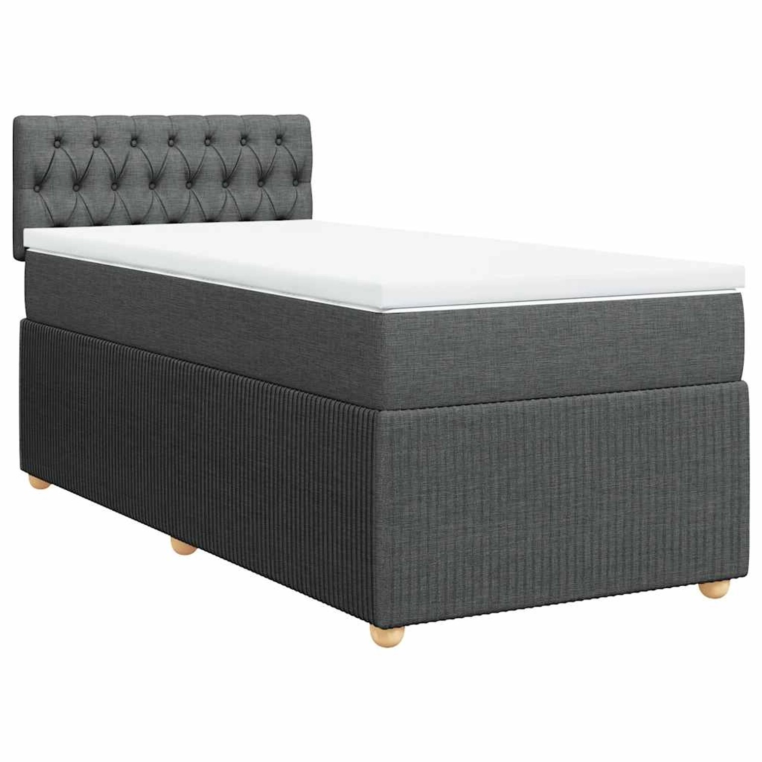 vidaXL Boxspringbett mit Matratze Dunkelgrau 90x200 cm Stoff 3287347 günstig online kaufen