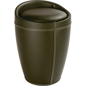 Brauner Wenko Badhocker Candy in Lederoptik mit gepolsterter Sitzfläche und Ziernähten.