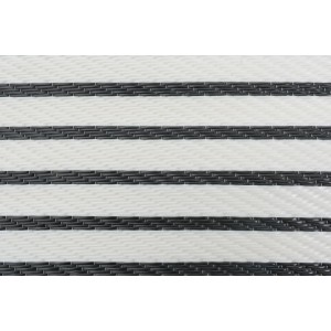 Schwarz-weiß gestreifte Strandmatte Catu für Camping & Freizeit.