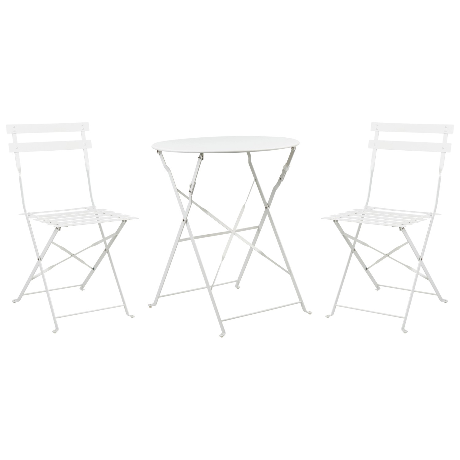 Beliani Bistro Set FIORI Weiss 60x60x80