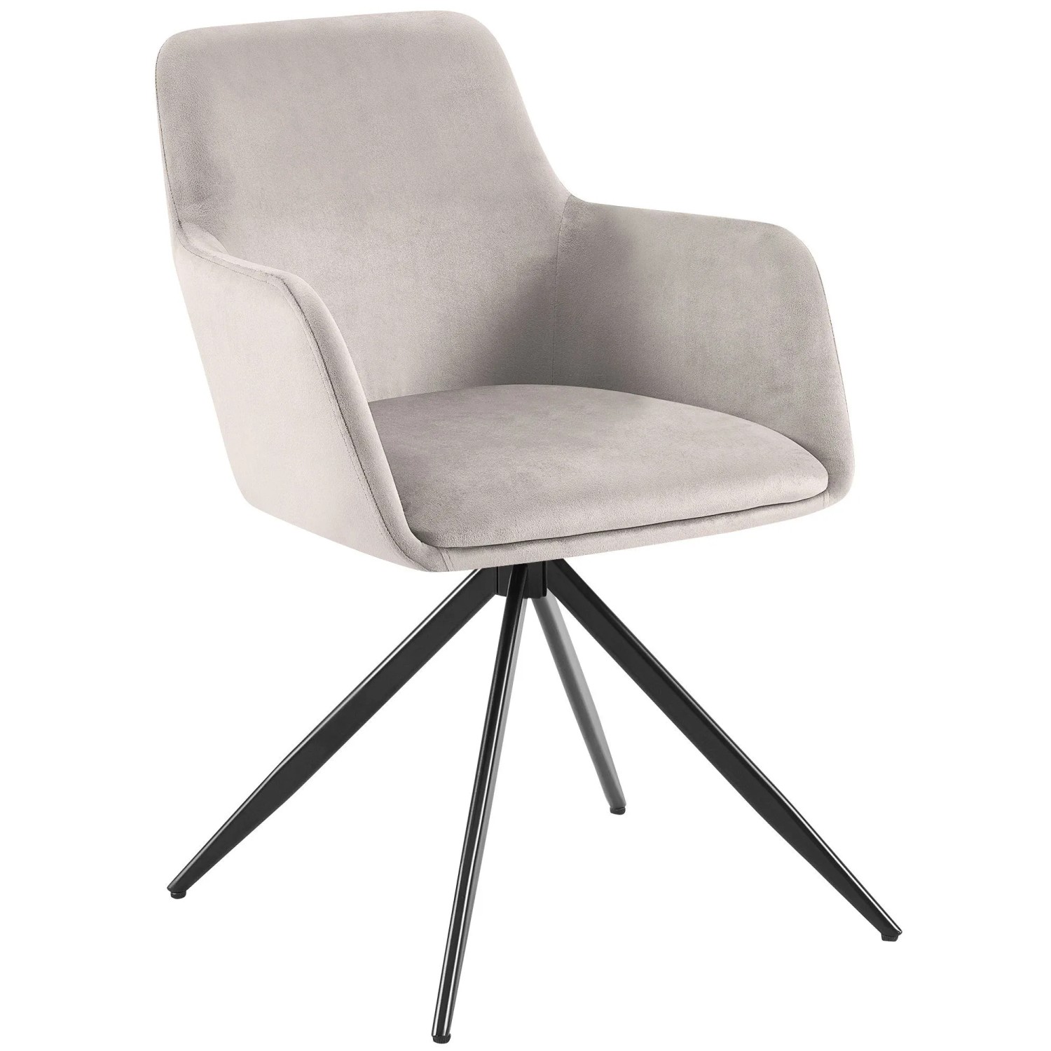 DELUKE Esszimmerstuhl PELON Samt Grau 56x62x81cm Essstühle Esszimmerstühle Küchenstühle Wohnzimmerstühle