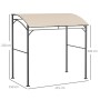 Outsunny GrillPavillon Metall Polyester Beige Schwarz 215B x 150T x 182/220H cm_3