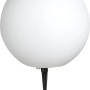 Weiße Globo Außenkugelleuchte TOULA mit Erdspieß für den Garten.