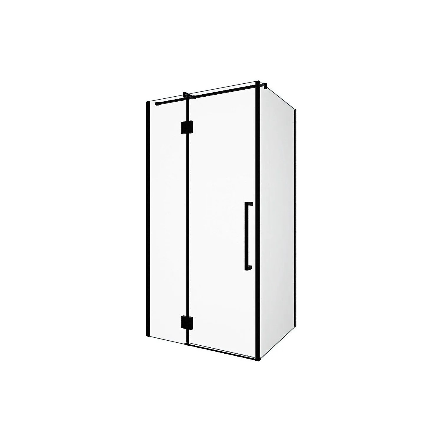 Vente-unique Duschwand Princeton Schwarz 100 cm