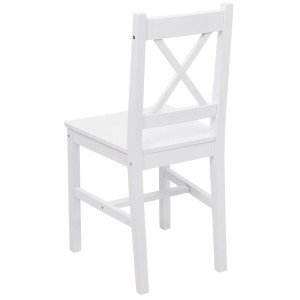 CHEFGASTRO Esszimmerstuhl 4er-Set, weißes Holz, Landhausstil